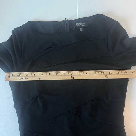 White House Black Market Instantly Slimming Sheath Black Dress Size 8 - Picture 11 of 13